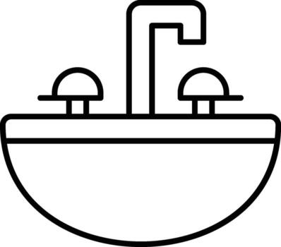 washbasin icon. Simple thin line, outline of Hotel Service icons for UI and UX, website or mobile application on white background vector
