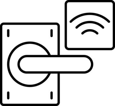 key card, door, wifi icon. Simple thin line, outline of Hotel Service icons for UI and UX, website or mobile application on white background vector