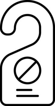 door hanger icon. Simple thin line, outline of Hotel Service icons for UI and UX, website or mobile application on white background vector