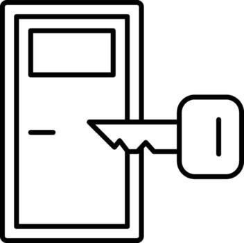 door, key icon. Simple thin line, outline of Hotel Service icons for UI and UX, website or mobile application on white background vector