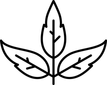 Ginkgo leaf icon. Simple thin line, outline of Leaves icons for UI and UX, website or mobile application on white background vector