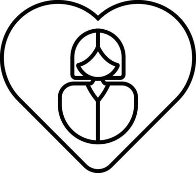 Womens day, hearth, girl icon. Simple thin line, outline of 8 march icons for UI and UX, website or mobile application on white background vector