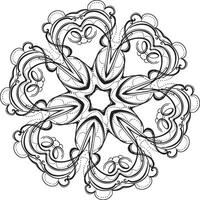 loto negro mandala en blanco antecedentes vector