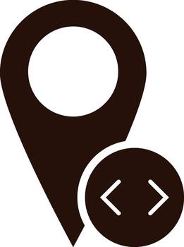 code, location icon. Simple glyph, flat of Location icons for UI and UX, website or mobile application on white background vector