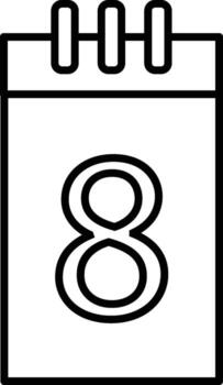 Womens day, calendar icon. Simple thin line, outline of 8 march icons for UI and UX, website or mobile application on white background vector