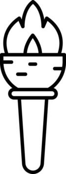 historia, antorcha icono. sencillo Delgado línea, contorno de historia íconos para ui y ux, sitio web o móvil solicitud en blanco antecedentes vector