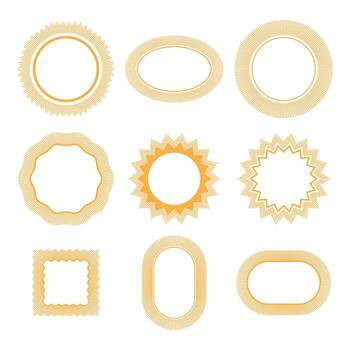 Sunburst frame element collection cartoon icon illustration vector
