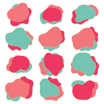 Abstract blob shape collection cartoon icon illustration vector