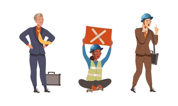 People of different professions protesting and discussing social issues illustration vector