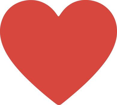 Solid Red Color Classic Heart Shape Love Symbol Illustration Graphic vector