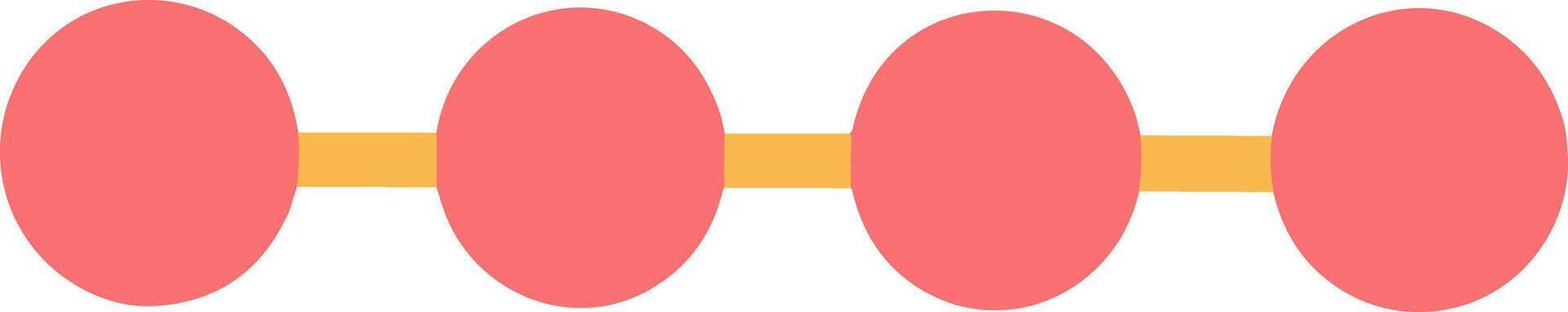 Flat Illustration Chain with Multiple Pink Circle and Yellow Rectangle Design vector