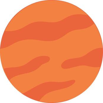 Simple Flat Style Mars Planet with Swirling Pattern Solar System Icon vector