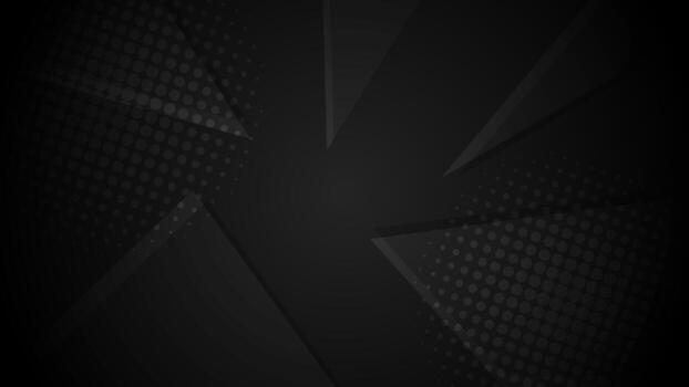 Black gradient abstract geometric background. Modern shape concept with halftone effect for web, wallpaper, poster vector