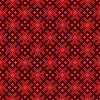 Geometric Ornamental Red Cross and Diamond Motif Repeat Pattern Texture vector