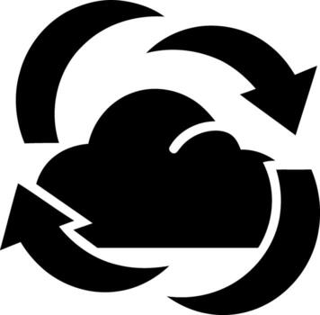 Cloud sync arrows circular exchange data storage network connection digital information flow vector