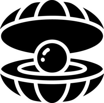 ostra con un soltero perla dentro un sencillo abierto cáscara gráfico símbolo vector