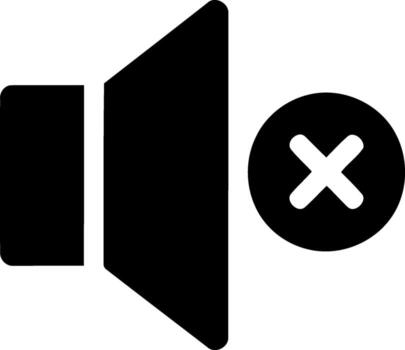 Simple silent speaker icon graphic for muted audio and no sound communication vector