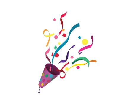 explotando fiesta corchete con papel picado ilustración vector