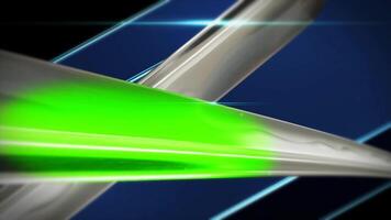 krom nyckel grön skärm promo mall med dynamisk prata visa Nyheter rubriker och barer, abstrakt rörelse grafik med grön ljus och metallisk former för kreativ projekt och bakgrunder video