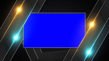 krom nyckel blå och grön Nyheter bakgrund design för professionell bildspel och markera presentationer, grön skärm trogen metallisk ram med lysande lampor för innehåll skapande presentation video