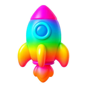 une coloré piston avec une arc en ciel pente modèle contre une transparent Contexte png