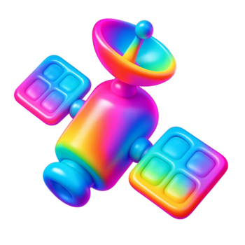 un' colorato puntina da disegno con un' liscio iridescente pendenza contro un' trasparente sfondo png