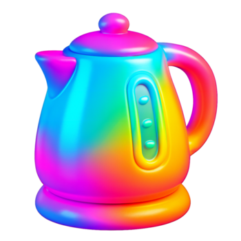 en vibrerande tecknad serie stil bärbar fläkt med en regnbåge lutning Färg schema isolerat på en transparent bakgrund png