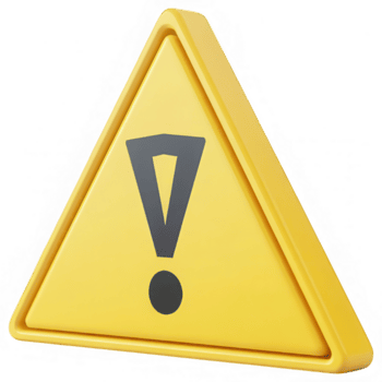 geel 3d waarschuwing driehoek met een grijs uitroep Mark Aan een transparant achtergrond voorwerp png