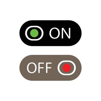 on and off button icon in flat style vector