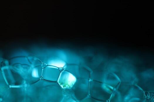 blanco reflexiones de líquido en macro, lustroso líquido Película (s, tinta textura, conexión de burbujas en macro, célula desde líquido foto