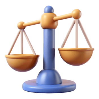 encantador 3d render do uma equilibrado escala, simbolizando justiça, igualdade, e justiça dentro uma sereno configuração png