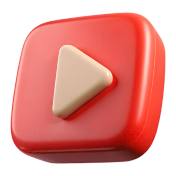 jugar botón 3d hacer vibrante rojo cuadrado con cremoso beige triángulo, aislado en transparente fondo, atractivo jugar icono diseño png