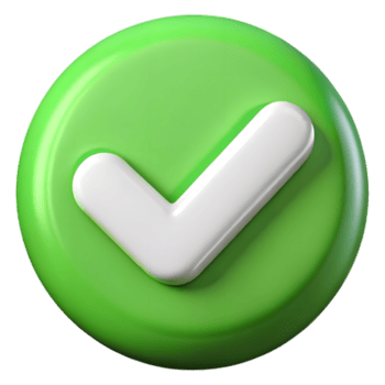 alegre verde 3d cheque marca icono positivo confirmación botón para sitio web diseño y aplicación ui png