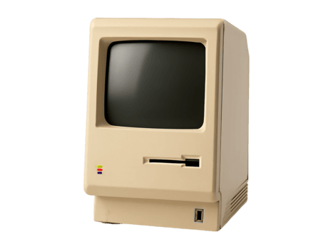 Vintage computer isolated on transparent background png