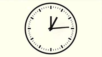 enkel analog klocka ansikte som visar tid godkänd med minut och timme händer. video