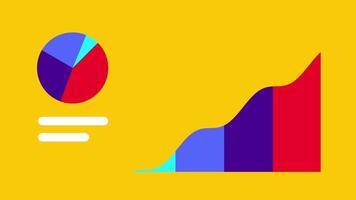 uma digital gráfico com torta e Barra gráficos, simbolizando o negócio crescimento, financeiro progresso, dados análise, e a visual representação do sucesso Métricas video