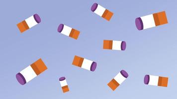 flera olika cigaretter flytande slumpvis mot en blå bakgrund, symboliserar rökning vanor, missbruk, och hälsa oro i abstrakt stiliserade form video
