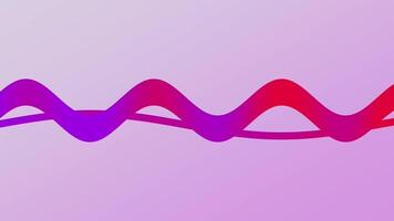 vibrerande abstrakt strömmande röd och lila vågor sammanflätning tvärs över en mjuk lutning bakgrund formning ett energisk dynamisk rytmisk mönster video