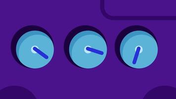 Futuristic glowing circular gauges displayed on a digital interface, representing measurement, control, and monitoring with high-tech precision video