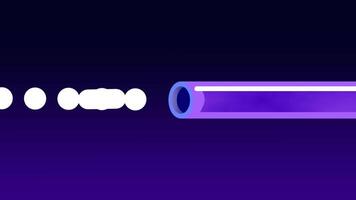 un' raggiante tubo soffiaggio flussi di gas inoltrare, simboleggiante energia, fluire, e movimento nel un' futuristico astratto tecnologico rappresentazione video