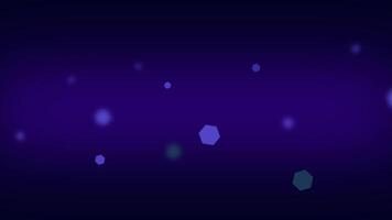 Dark cosmic background filled with floating glowing hexagonal particles creating a sense of motion, wonder, and futuristic atmosphere video