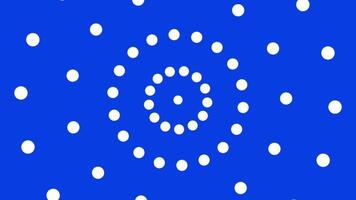 en minimal cirkulär mönster av prickar formning en visuell spiral, symboliserar strukturera, ordning, kreativitet, och de abstrakt representation av balans i design video