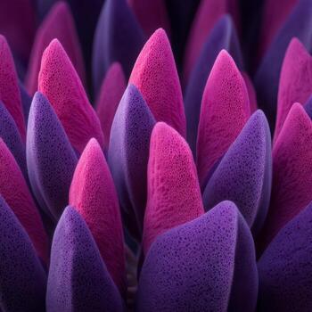 Close-up of Vibrant Purple Petals with Soft Gradients and Unique Textures on a Floral Background photo