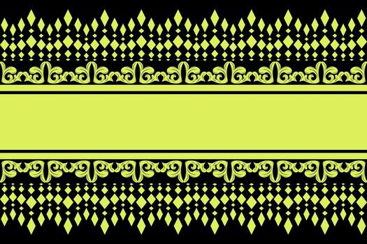 Abstract Detailed Scroll Ornament Traditional Twist Medieval Luxury. Beautiful Pattern with Light Yellow Gold Neon on Black Background - Shining in the Dark. Design for Border Embroidery Invitations vector