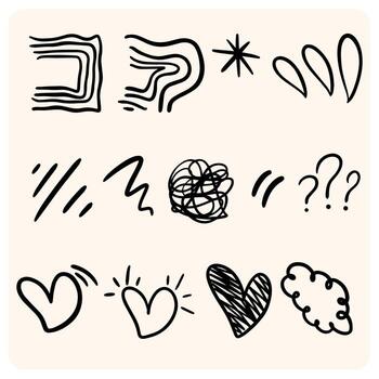Hand-Drawn Abstract Scribbles and Organic Shapes vector