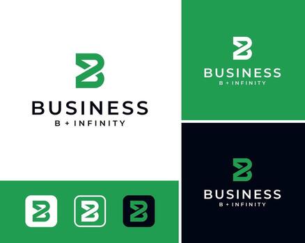 Letter B Infinity Loop Abstract Simple Modern Minimal Icon Logo Design Illustration vector