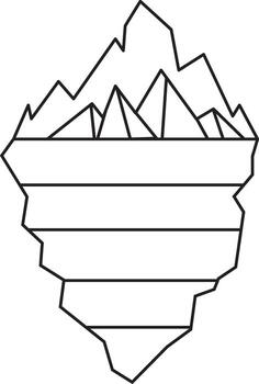 Iceberg Outline Icon for Infographic Element. Floating Iceberg Above and Below Sea Level vector