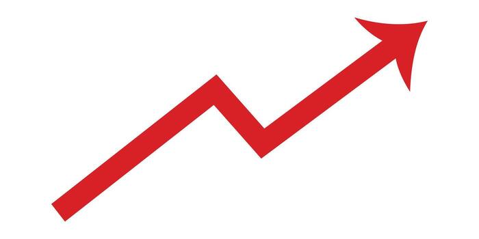 Trend curve arrow growth direction business upward color set vector