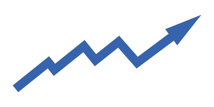 Curve arrow upward symbol business progress success chart concept set vector