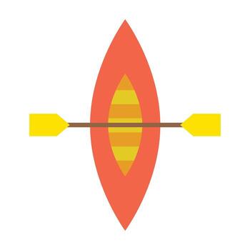 Kayak with paddle top view illustration vector